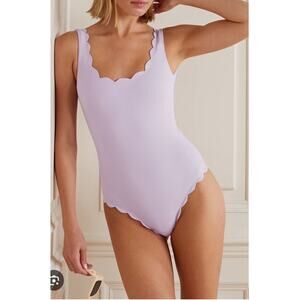 Aqua Swimwear Scalloped One pc Swimsuit NWT XL‎ Light Lilac